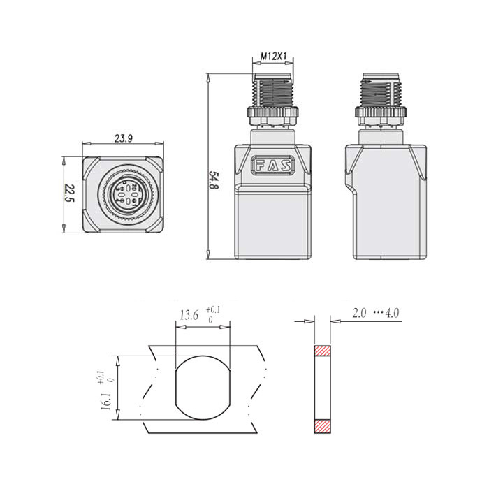 M12 4Pin D-coded 公頭直型轉(zhuǎn)RJ45直型、0C4ES1